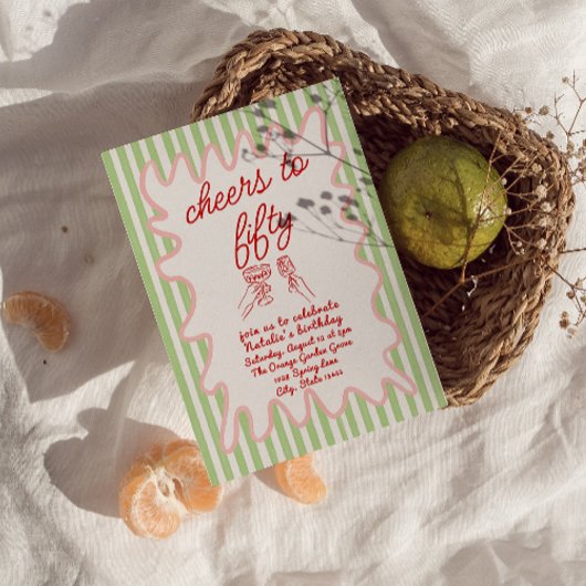 Foto met de hand getekend Kleurrijke Strepen 50e v Kaart