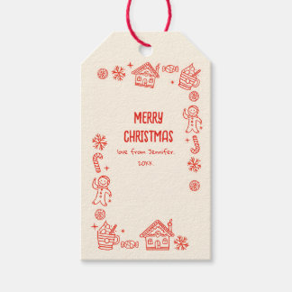 Foto met de hand getekend Red Doodle Whimsical Chr Cadeaulabel