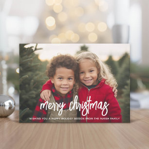 Foto met enorm MERRY-schrift - Kerst Plaid Feestdagenkaart