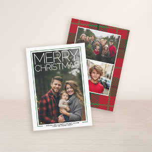 Foto met enorme MERRY CHRISTMAS Red Green Pset Feestdagenkaart