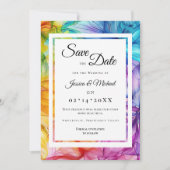 Foto met etherische bloei save the date (Voorkant)