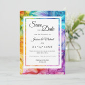 Foto met etherische bloei save the date (Staand voorkant)