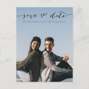 Foto met handgeschreven Save the Date   Briefkaart