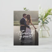 Foto met handschrift bruiloft Hartelijk dank (Staand voorkant)