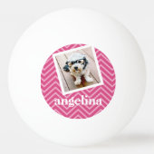 Foto met Hot Pink Chevron Pattern Aangepaste naam Pingpongballen (Achterkant)