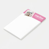 Foto met Hot Pink Chevron Pattern Aangepaste naam Post-it® Notes (Schuin)