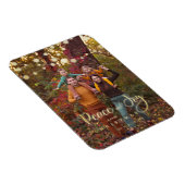 Foto met kerstlampjes Peace Joy Whimsical-script Magneet (Rechterzijde)
