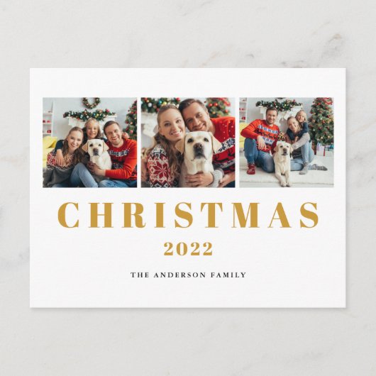 Foto met kerstmis feestdagenkaart (Voorkant)