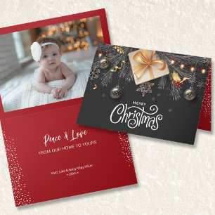 Foto met Merry Kerstvouding Kaart