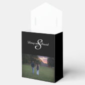 Foto met monogram bedankdoosjes (Geopend)