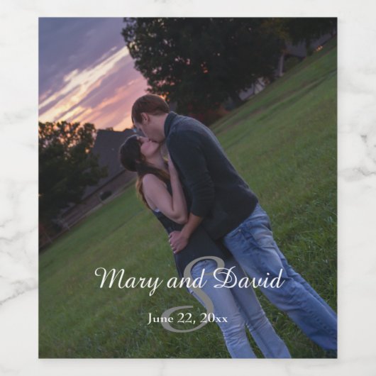 Foto met Monogram Wijn Etiket (Enkel label)