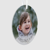 Foto met Monogrammen Name Holiday Ornament (voorkant)