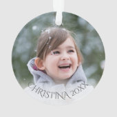 Foto met Monogrammen Name Holiday Ornament (achterkant)
