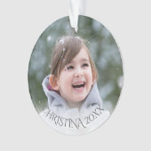 Foto met Monogrammen Name Holiday Ornament (voorkant)