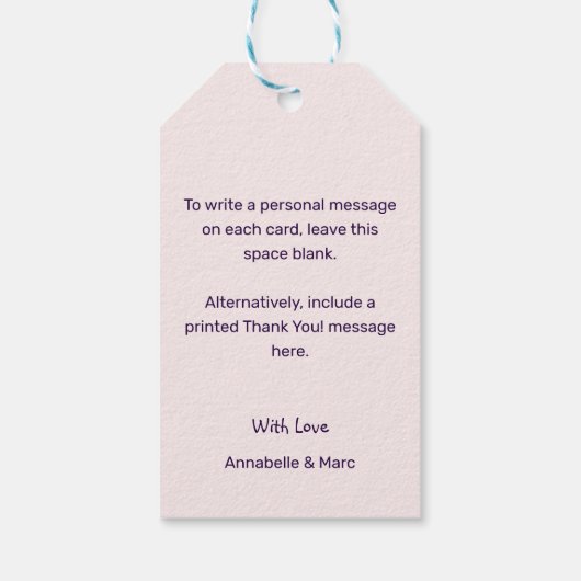 foto met oprechte Bedankt! Dank je Cadeaulabel (Achterkant)