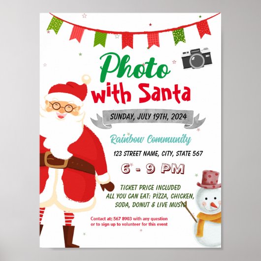 Foto met Santa event sjabloon Poster (Voorkant)