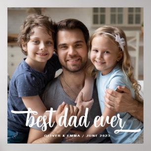 Foto met tekst Vaderdag Beste Papa Ooit Poster