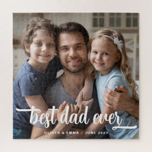 Foto met Vaderdag Beste Papa Ooit tekst Legpuzzel