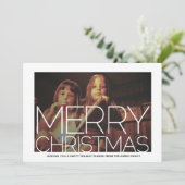 Foto met witte rand - Retro Pattern Kerstmis Feestdagenkaart (Staand voorkant)