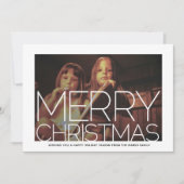 Foto met witte rand - Retro Pattern Kerstmis Feestdagenkaart (Voorkant)