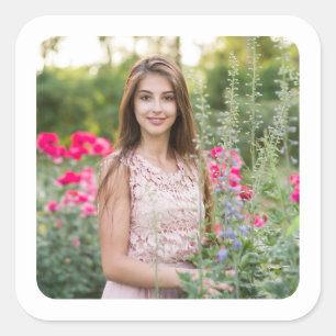 Foto met witte rand vierkante sticker
