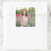 Foto met witte rand vierkante sticker (Tas)