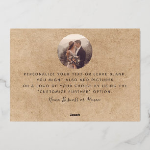 Foto minimaal modern script toevoegen Hartelijk da Folie Feestdagenkaart