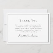 Foto minimalist Bereavement Funeral Bedankkaart (Voorkant)