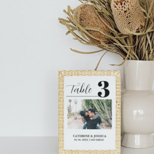 Foto minimalistisch Bruiloft decor Tafelnummer Kaa