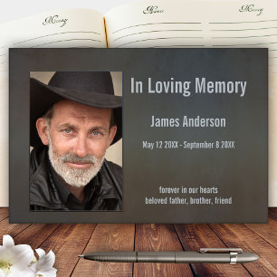 Foto minimalistisch donker gekleurd Memorial Guest Gastenboek