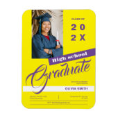 Foto Minimalistisch Modern High School Afstuderen Magneet (Verticaal)