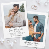 Foto Minimalistisch Script Elegant Wedding Save The Date