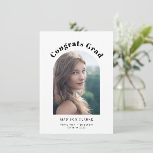Foto modern Afstuderen Aankondiging (Staand voorkant)