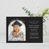 Foto Modern Arch Afstuderen Script Afstudeerfeest Kaart (Staand voorkant)