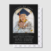 Foto Modern Arch Afstuderen Script Afstudeerfeest Vellum Uitnodigingen (Offset (Uitnodiging))