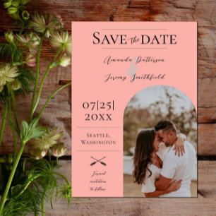 Foto Modern Arch Coral Save the Date