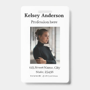 Foto modern beroep social media adres eenvoudig badge
