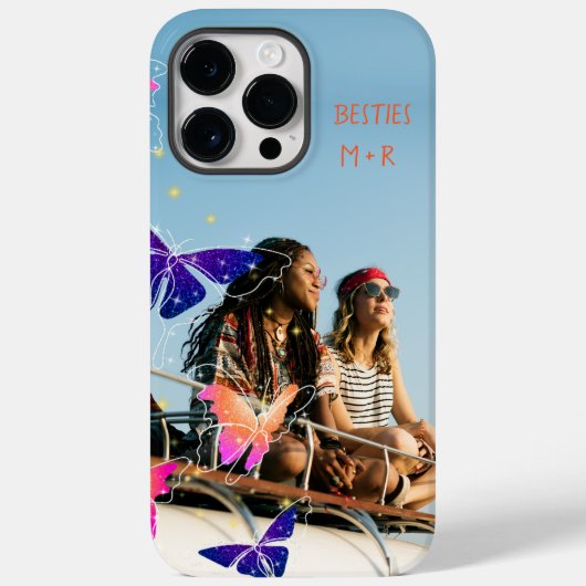 Foto Modern Besties Glitter vlinder Violet Case-Mate iPhone Case (Achterkant)