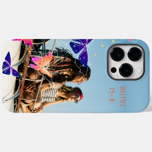 Foto Modern Besties Glitter vlinder Violet Case-Mate iPhone Case (Achterkant (horizontaal))