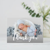 Foto Modern Bold Script geboorte aankondiging (Staand voorkant)