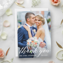 Foto Modern Calligraphy Wedding Bride Groom