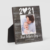 Foto modern eerste Vaderdag-script - hartwood Fotoplaat (Voorkant)