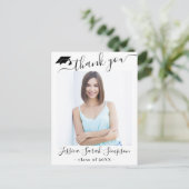 FOTO Modern Elegant Afstuderen Dank u wel Briefkaart (Staand voorkant)