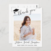 FOTO Modern Elegant Afstuderen Hartelijk dank Briefkaart (Voorkant / Achterkant)