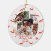 Foto Modern Fox Pattern Kerst Keramisch Ornament (Links)
