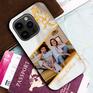 Foto Modern Gold Glitter Black Marble - Aangepast Case-Mate iPhone 14 Pro Hoesje