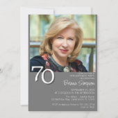 Foto Modern Minimalist Grey 70e verjaardag Kaart (Voorkant)