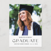 Foto Modern Portrait Afstuderen Aankondiging Briefkaart (Voorkant)