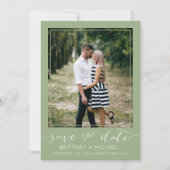 Foto modern Sage Green Save the Date (Voorkant)