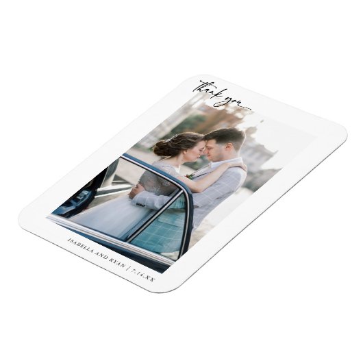 Foto modern script bruiloft Hartelijk dank Magneet (Linkerzijde)